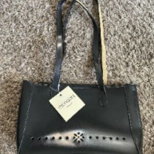 Mondani Black Tote with Floral Cutout